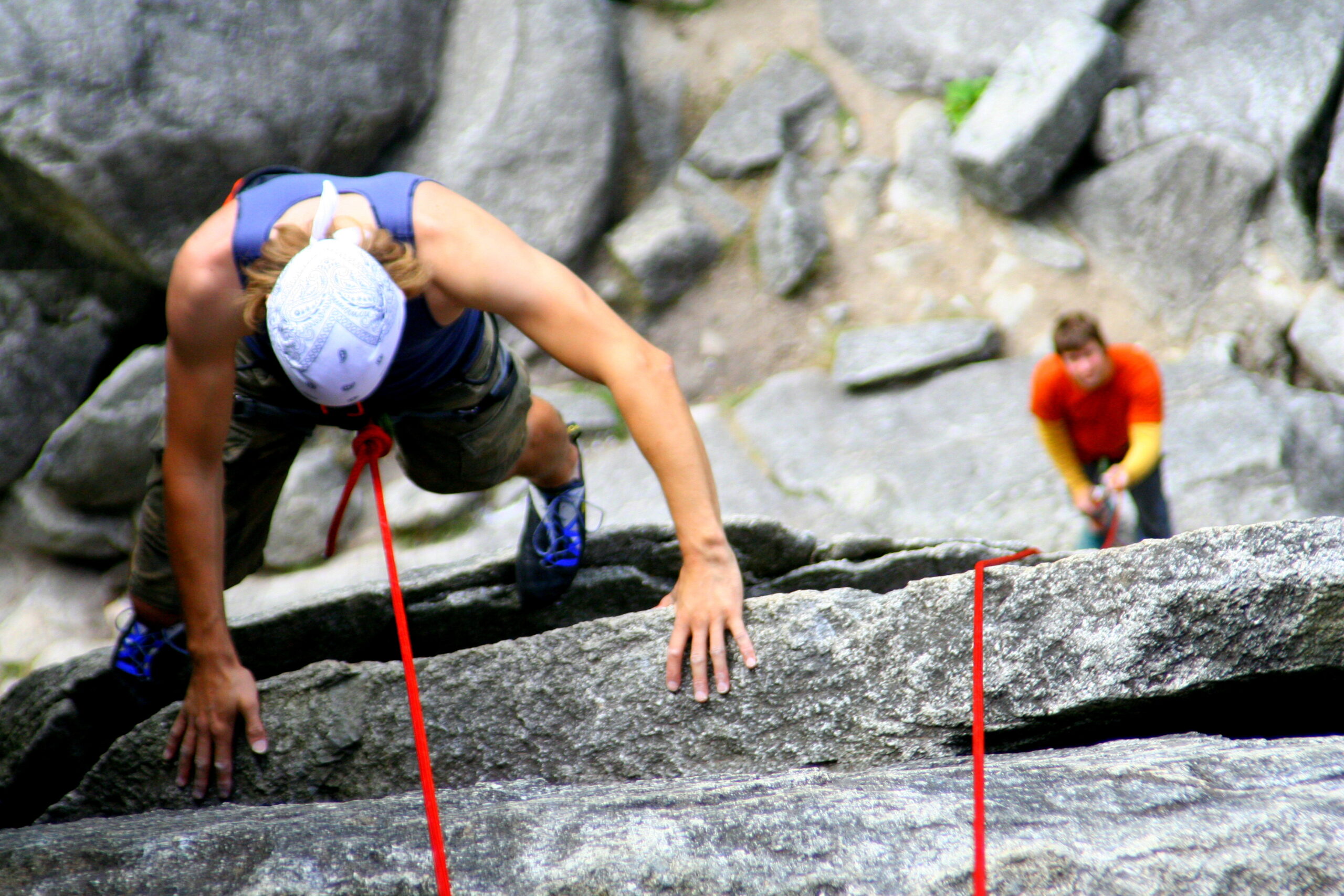 Climbing in Squamish British Columbia, Canada on beautiful grani